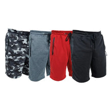 Load image into Gallery viewer, 3 Pack Men Sweat Shorts Soft Casual Zipper Pocket Fleece Lounge Gym short S-3XL
