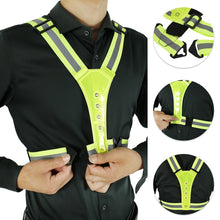 Load image into Gallery viewer, Safety Vest Adjustable Running Gear LED Reflective Stripes Battery Operated Reflective
