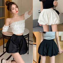 Load image into Gallery viewer, Summer Solid Shorts Elastic Waist High Street Sexy Women Shorts Bottoms Fashion Streetwear Loose Lady Bloomers
