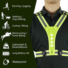 Load image into Gallery viewer, Safety Vest Adjustable Running Gear LED Reflective Stripes Battery Operated Reflective
