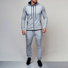 Load image into Gallery viewer, 2 pieces Autumn Running tracksuit men Sweatshirt Sports Set Gym Clothes
