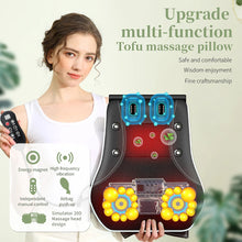 Load image into Gallery viewer, Electric Massage Cushion Shiatsu Head Neck Cervical Traction Body Massager Car Back Pillow with Heating Vibrating Massage Device
