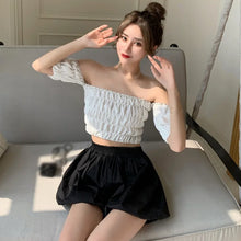 Load image into Gallery viewer, Summer Solid Shorts Elastic Waist High Street Sexy Women Shorts Bottoms Fashion Streetwear Loose Lady Bloomers
