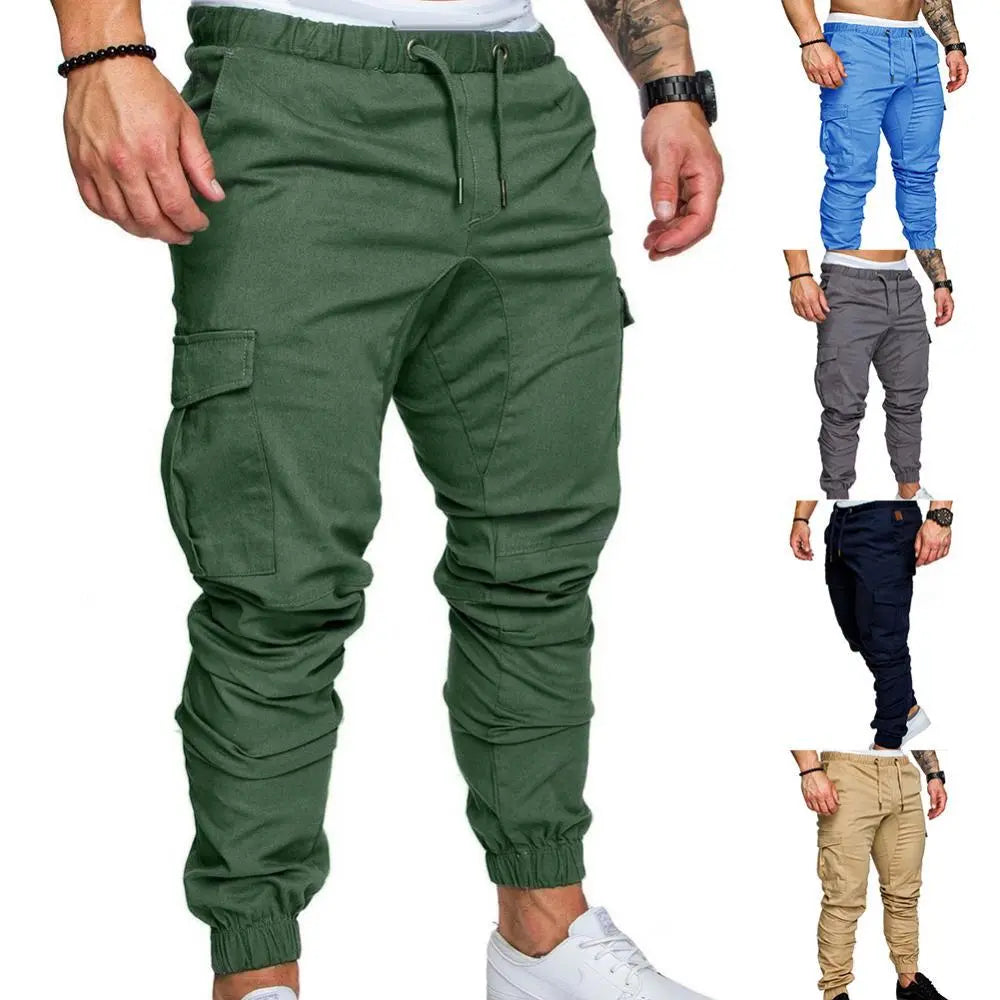 50%HOT2022 New Men's Casual Jogging Pants Solid Color Pocket Pants Sports Pants