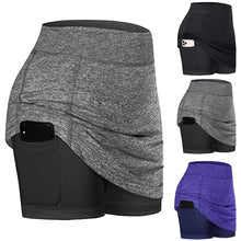 Load image into Gallery viewer, Women Sports Tennis Skirts Golf Skirt Fitness Shorts High Waist Athletic Running Skirt Quick Dry Sport Skort Pocket Tennis Dress
