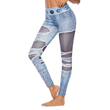 Load image into Gallery viewer, Women&#39;s fashion hole jeans hip Yoga Pants printed Leggings sports pants bodybuilding pants
