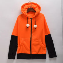 Load image into Gallery viewer, Animal Fox Ear Cosplay Costumes Hoodie Coat Warm Orange Sweatshirt Unisex Hoodies
