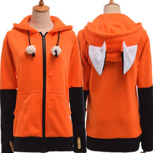 Load image into Gallery viewer, Animal Fox Ear Cosplay Costumes Hoodie Coat Warm Orange Sweatshirt Unisex Hoodies
