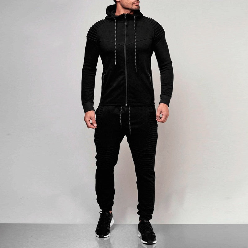 2 pieces Autumn Running tracksuit men Sweatshirt Sports Set Gym Clothes