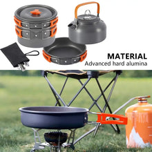 Load image into Gallery viewer, Camping Cookware Kit Outdoor Aluminum Cooking Set Water Kettle Pan Pot Travelling Hiking Picnic BBQ Tableware Equipment
