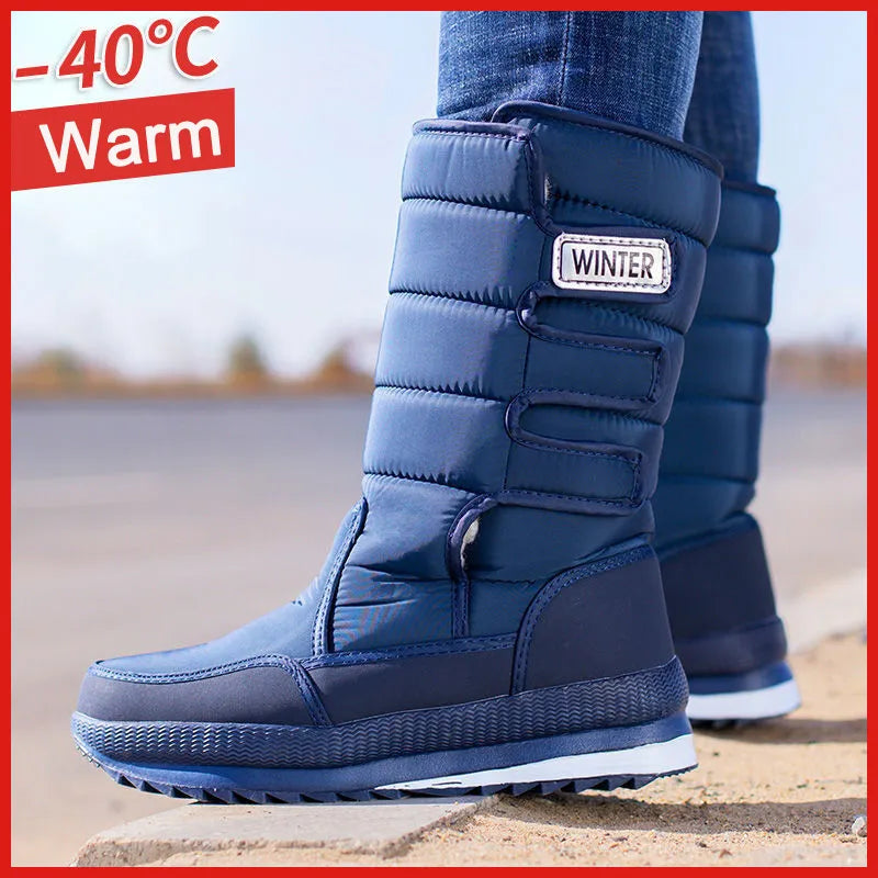 2023 Men Boots platform snow boots for men thick plush waterproof slip-resistant winter shoes Plus size 36 - 47