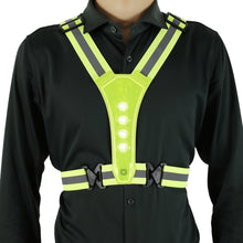 Load image into Gallery viewer, Safety Vest Adjustable Running Gear LED Reflective Stripes Battery Operated Reflective
