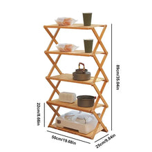 Load image into Gallery viewer, 3/4/5 Layers Outdoor Camping Storage Rack Portable Folding Storage Shelf For Camping Equipment Multipurpose Wooden Foldable Rack
