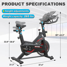 Load image into Gallery viewer, Bikes Stationary,Exercise Bike for Home Indoor Cycling Bike for Home Cardio Gym,Workout Bike with pad Mount &amp; LCD Monit
