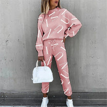 Load image into Gallery viewer, Women Tracksuits Pant Sets Summer Clothing Breathable Thin Style Female Suits 2 Pieces Set Printed Sweatshirts And Pants Pajamas
