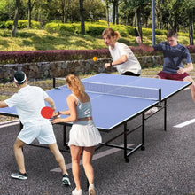 Load image into Gallery viewer, Professional Indoor Table Tennis Table, with Quick Clamp Ping Pong Net (Straight Legs)with 2 Rackets and 3 Balls Ping Pong Table
