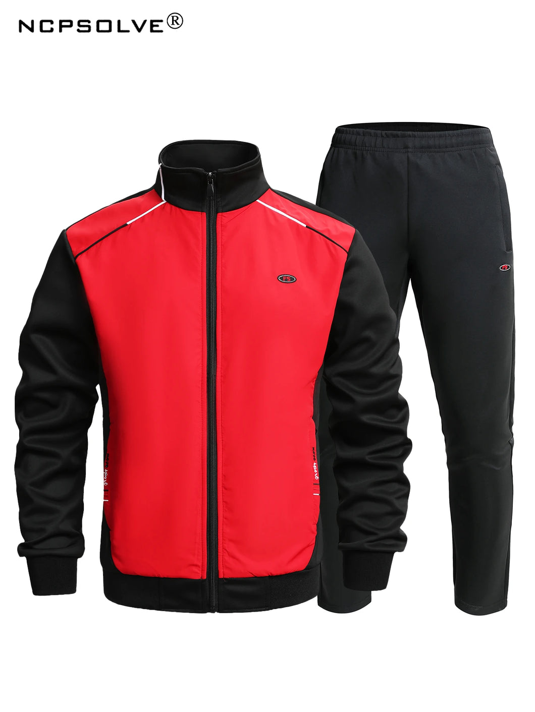 2pcs Sports Suit, Men's Classic Design Stand Collar Zip Up Jacket With Chest Pocket & Active Comfy Slightly Stretch Breathable P