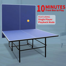 Load image into Gallery viewer, Professional Indoor Table Tennis Table, with Quick Clamp Ping Pong Net (Straight Legs)with 2 Rackets and 3 Balls Ping Pong Table
