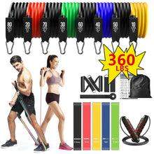 Load image into Gallery viewer, 360lbs Fitness Exercises Resistance Bands Set Elastic Tubes Pull Rope Yoga Band Training Workout Equipment for Home Gym Weight
