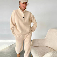 Load image into Gallery viewer, 2024 top new Women&#39;s casual sports suit Solid color standing collar Female&#39;s hoodie Sport pants two piece set
