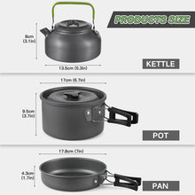 Load image into Gallery viewer, 22pcs Camping Cookware Mess Kit Camping Pot and Pan Cooking Set Outdoor Camping Hiking
