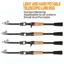 Load image into Gallery viewer, Baitcasting Lure Fishing Rod Spinning Telescopic 8g-25g Wooden Handle Carbon Casting Fishing Tackle Professional Light-weight
