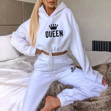 Load image into Gallery viewer, Women Hooded Tracksuit Sports 2 Pieces Set Sweatshirts Pullover Hoodies Pants Suit Home Sweatpants Trousers Outfits 2023
