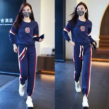 Load image into Gallery viewer, Leisure Women&#39;s Set 2024 Spring and Autumn Season New Fashion Loose and Slimming Casual Sports Two Piece Set
