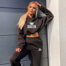 Load image into Gallery viewer, Women Hooded Tracksuit Sports 2 Pieces Set Sweatshirts Pullover Hoodies Pants Suit Home Sweatpants Trousers Outfits 2023
