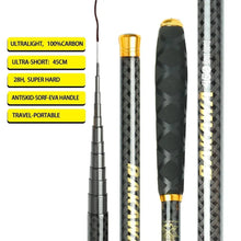 Load image into Gallery viewer, BAKAWA Ultralight Hard Carbon Fiber Hand Fishing Rod Telescopic 3.6M 4.5M 5.4M 6.3M 7.2M Stream Pole Mini Travel Carp Tackl
