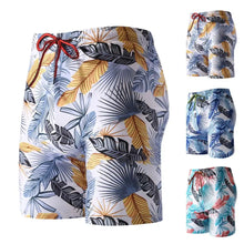 Load image into Gallery viewer, Hawaii Shorts  Chic Drawstring Skin-touch  Men Summer Leaves Print Surfing Board Shorts Beachwear
