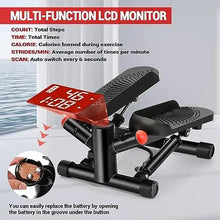 Load image into Gallery viewer, Mini Steppers for Exercise, Stair Steppers Machine with Super Quiet Design, Hydraulic Fitness Stepper with Resistance Bands,Twis
