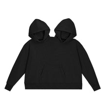 Load image into Gallery viewer, Funny Couple Hoodies Unisex Gray Oversized Hoodie Long Sleeve Pullover Loose Fit Sweatshirt For Two People Wearing
