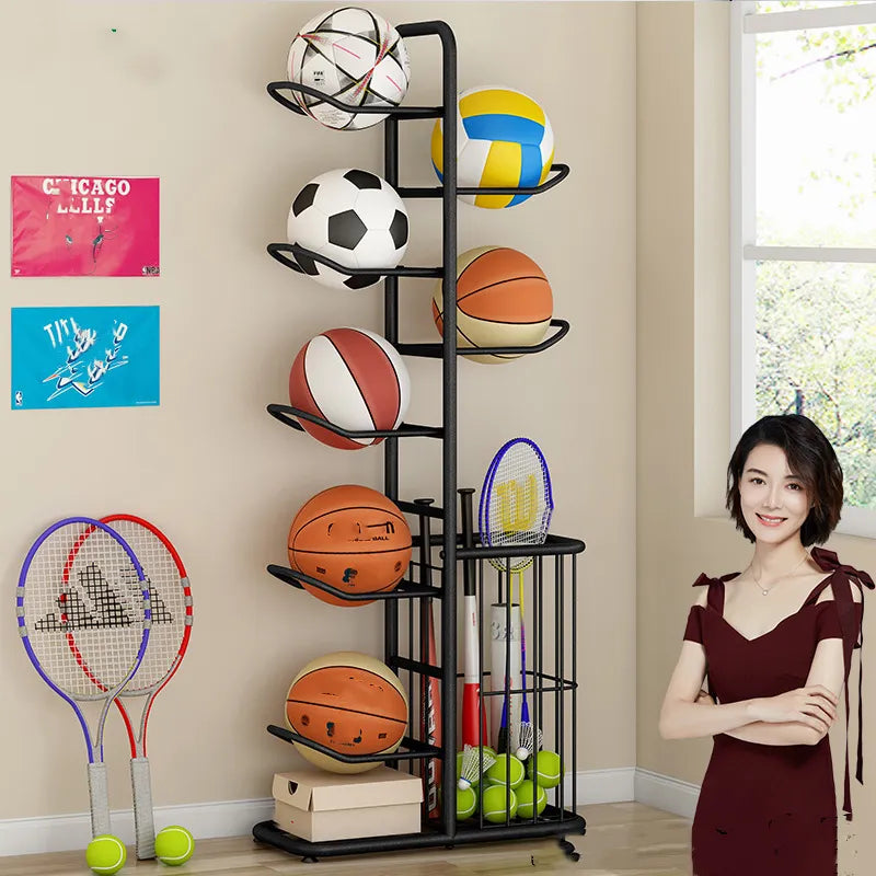 Home Indoor Children's Basketball Football Volleyball Badminton Racket Storage