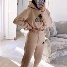 Load image into Gallery viewer, Women Hooded Tracksuit Sports 2 Pieces Set Sweatshirts Pullover Hoodies Pants Suit Home Sweatpants Trousers Outfits 2023
