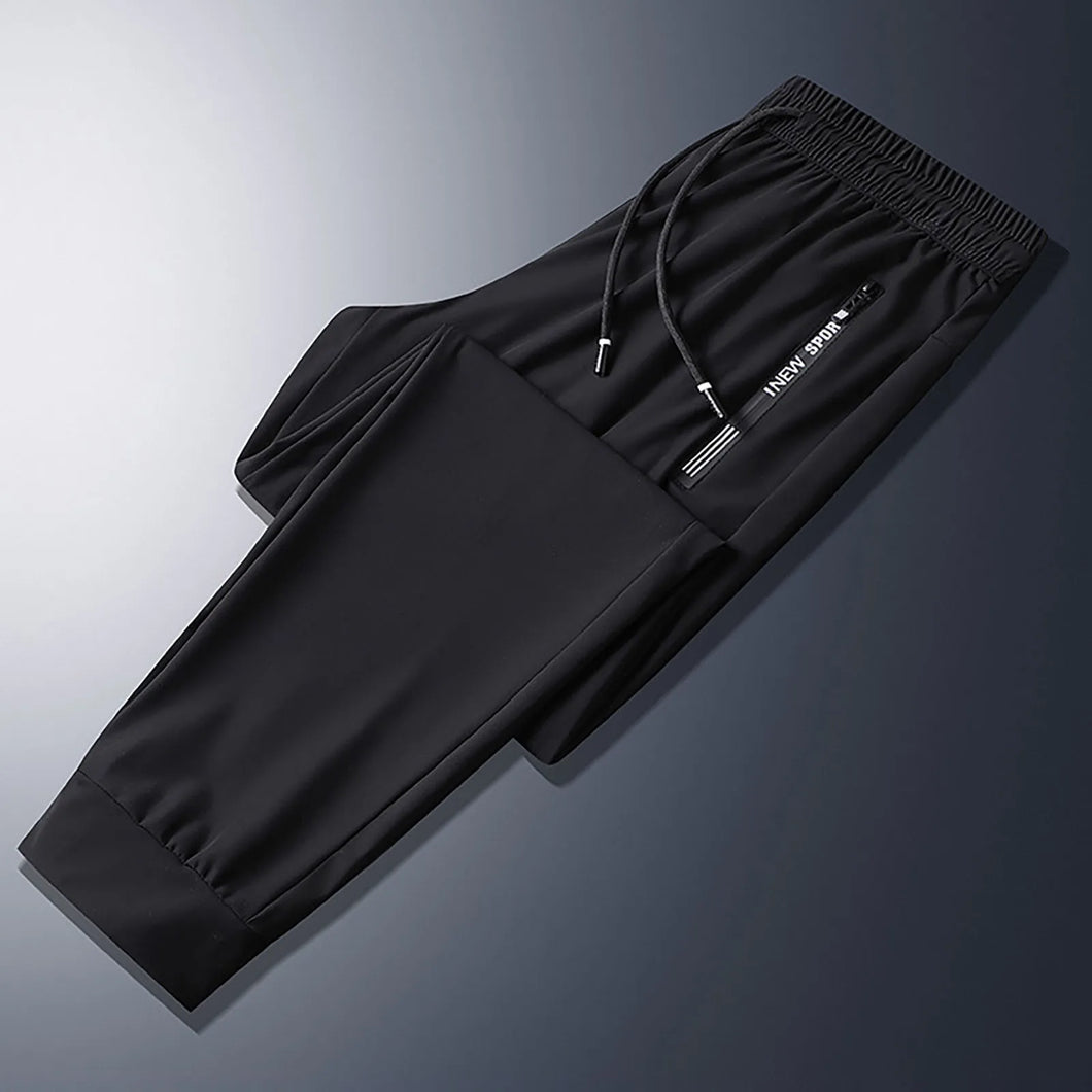 Men'S Fashion Sports Gym Sweatpants Clothing Solid Colour Drawstring Quick Drying Trousers Loose Ice Silk Casual Simple Pants