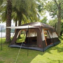 Load image into Gallery viewer, Extra Large Tent 10-12 Person(B),Family Cabin Tents,2 Rooms,Straight Wall,3 Doors and 3 Windows with Mesh
