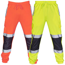 Load image into Gallery viewer, Road Work Uniform Men Safety Pants High Waist Pocket Striped Reflective Casual Workwear Trouser Pants Sports Training Trousers
