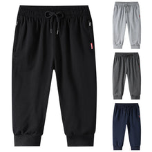 Load image into Gallery viewer, Men&#39;s 3/4 Jogger Capri Pants Workout Gym Below Knee Shorts Zipper Pockets Men Home Pants
