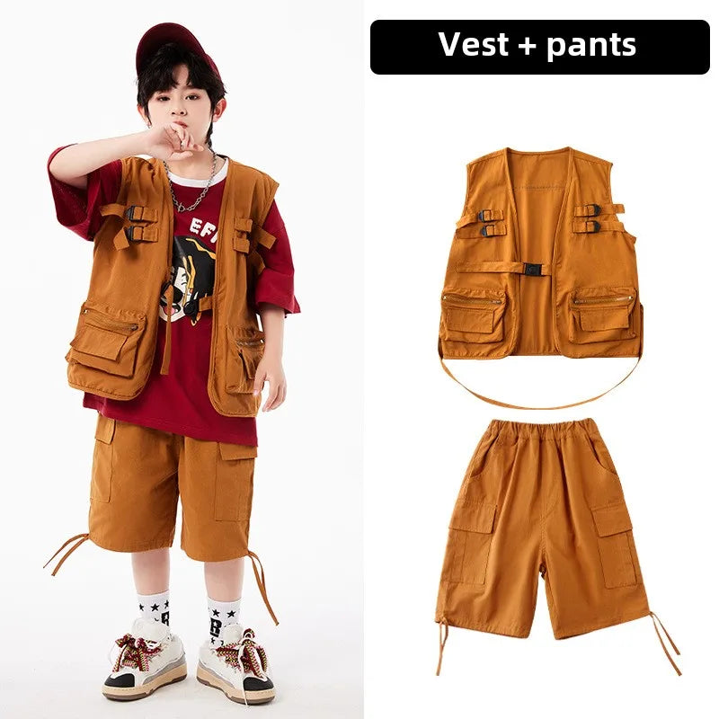 Stage Clothes,hip Hop Dance Costumes,new Kids Street Weat Dance Clothes,Summer Jazz Dance Clothes