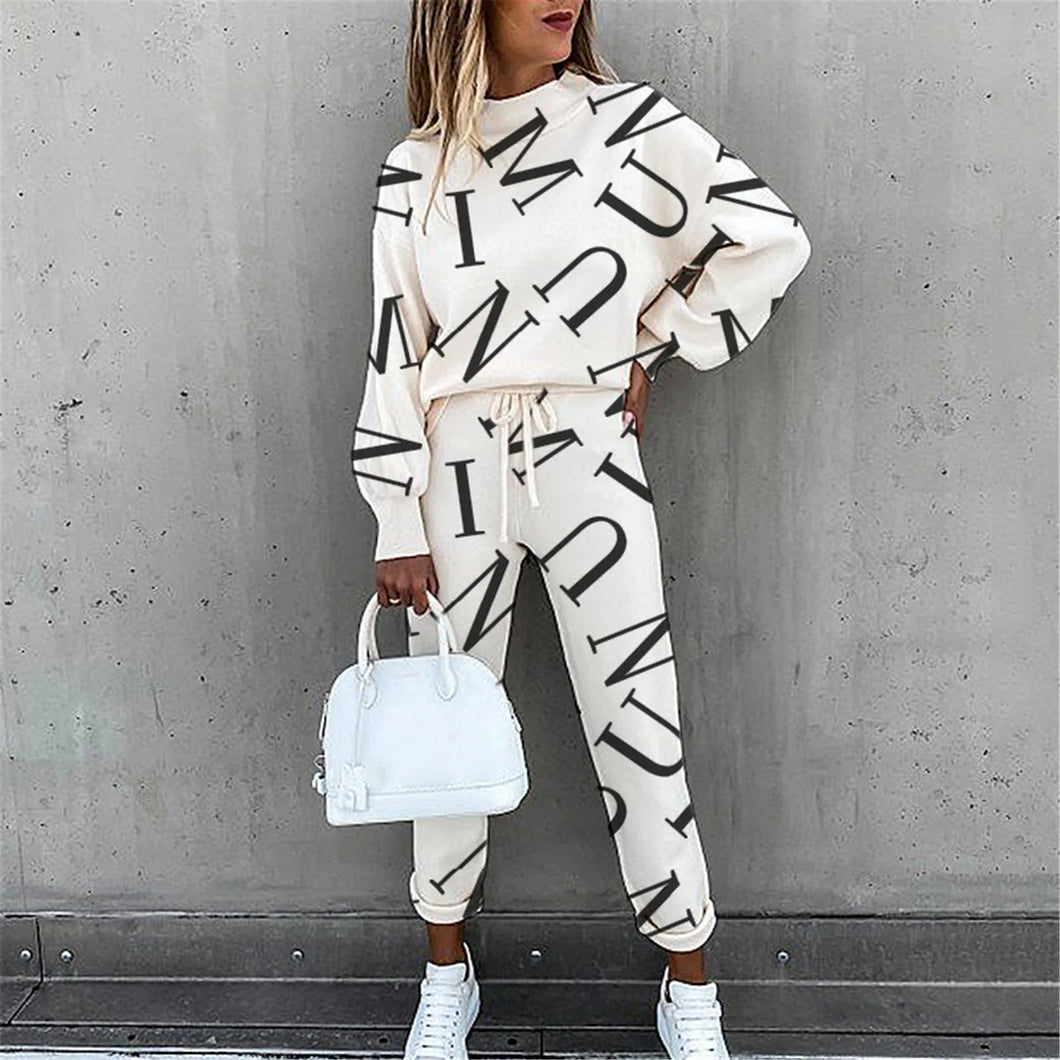 Women Tracksuits Pant Sets Summer Clothing Breathable Thin Style Female Suits 2 Pieces Set Printed Sweatshirts And Pants Pajamas