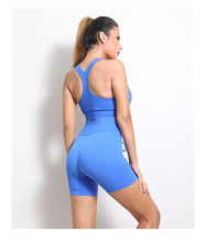 Load image into Gallery viewer, 2023 New Seamless Yoga Suit Women&#39;s Zip Tank Top Shorts Suit Sports Suit Drawstring Fitness Sportswear
