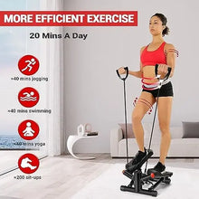 Load image into Gallery viewer, Mini Steppers for Exercise, Stair Steppers Machine with Super Quiet Design, Hydraulic Fitness Stepper with Resistance Bands,Twis
