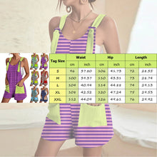 Load image into Gallery viewer, Gradient Print Leisure Summer Women&#39;s Overall One Piece Jumpsuits Loose Fit O-Neck Shorts Playsuits Pockets Fashion Rompers
