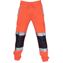 Load image into Gallery viewer, Road Work Uniform Men Safety Pants High Waist Pocket Striped Reflective Casual Workwear Trouser Pants Sports Training Trousers
