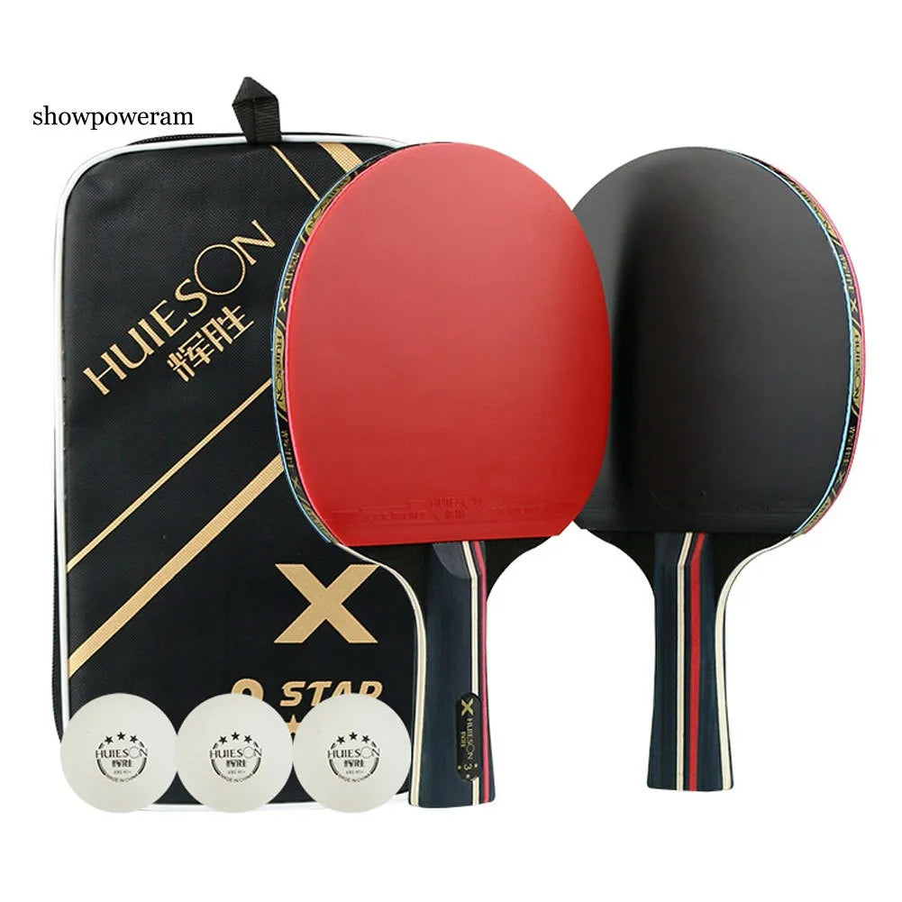 SP 2pcs Wooden Racket Set For Ping Pong/Professional Table Tennis Beginner