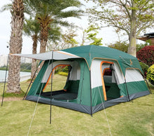 Load image into Gallery viewer, Large Tent 12 Person(Style-B),Family Cabin Tents,2 Rooms,Straight Wall,3 Doors and 3 Windows with Mesh,Waterproo
