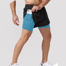 Load image into Gallery viewer, Men Sportswear Double-deck Training Short Pant  2 In 1  Jogging Gym Running Shorts
