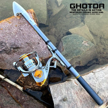 Load image into Gallery viewer, GHOTDA Carbon Fiber Short Telescopic Rock Fishing Rod and Spinning Fishing Reel Combo Full Kit Fishing Tackle Fishing Gear Set
