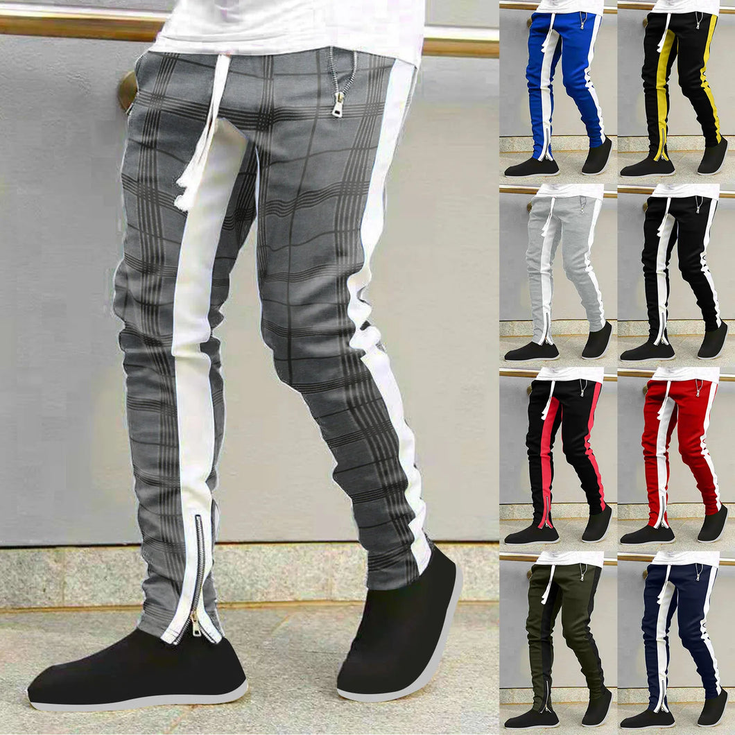 New Jogging Pants Mens Plaid Sport Sweatpants Running Workout Pants Men Joggers Trackpants Slim Fit Pants Male Casual Trousers